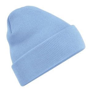 Gorro de lana bordado con dobladillo Beechfield B45